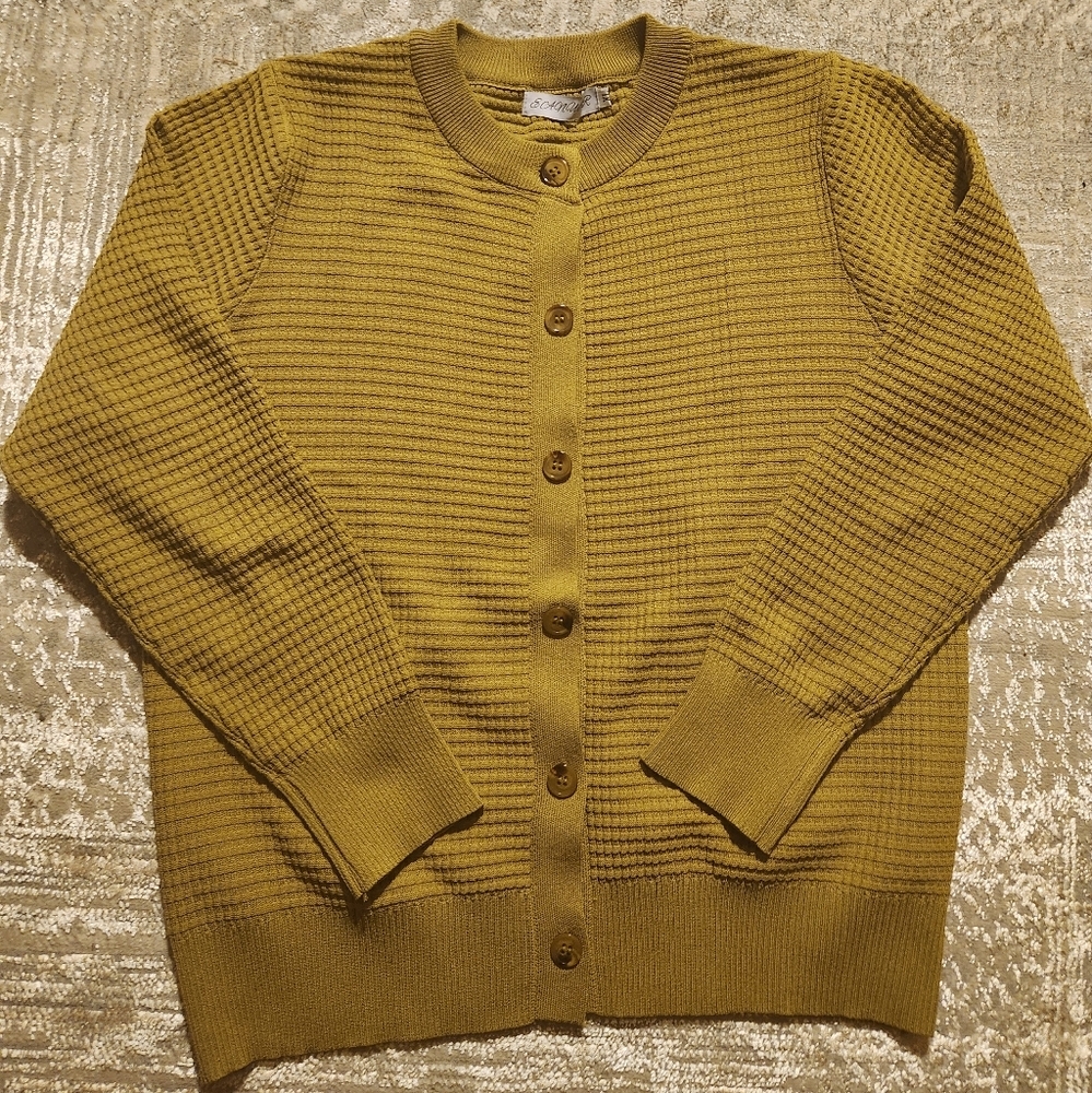 Olive Green Ribbed Cardigan – XL, Fits like Women's M, Trendy & Cozy Fall/Winter